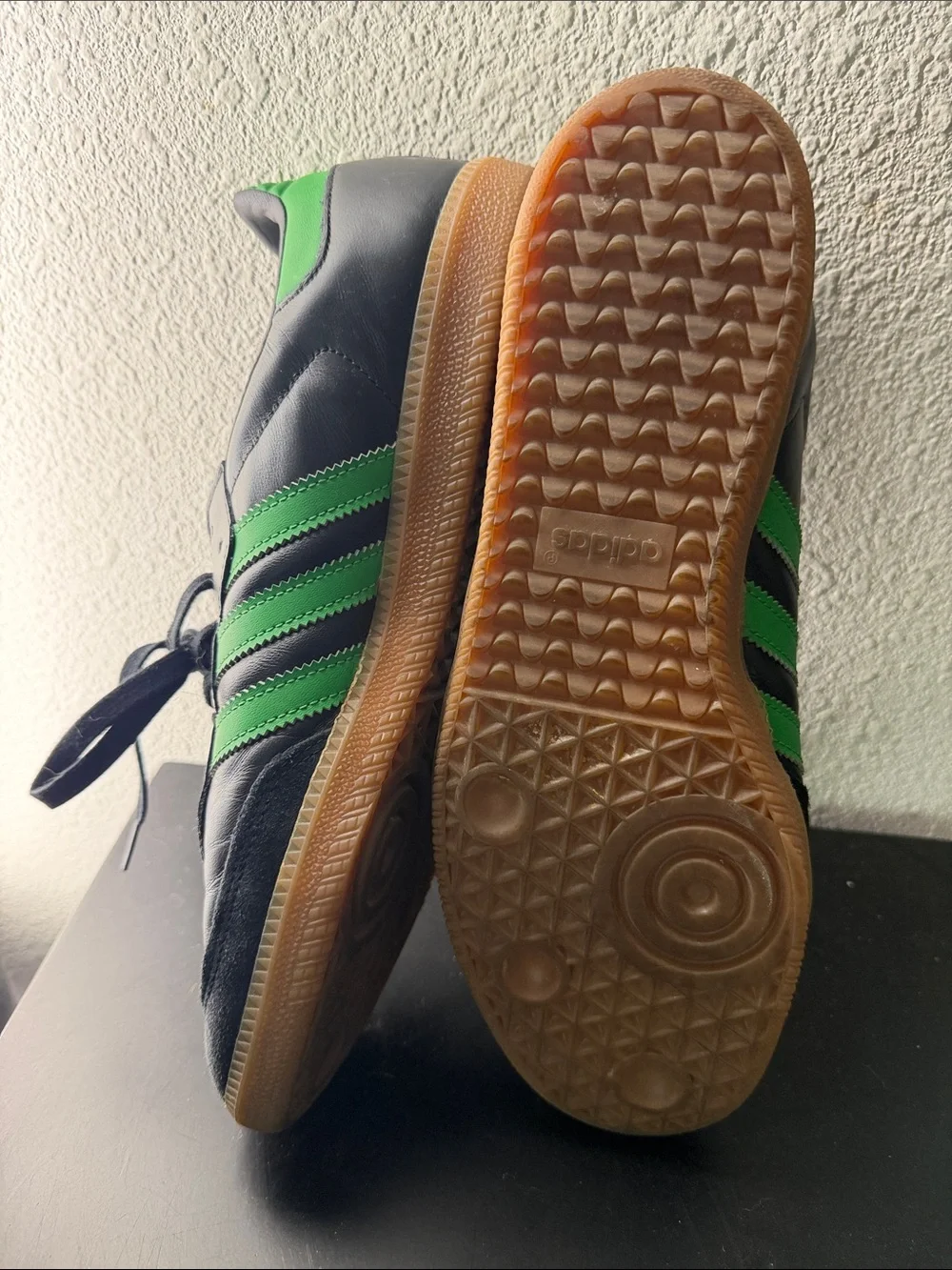 Austin FC - collectors adidas Black & Green Samba Leather Sneakers